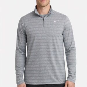 Nike Dri-FIT Gray Stripe Quarter-Zip Pullover